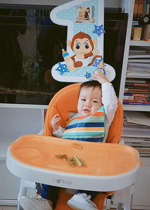 Vợ chồng Dương Cẩm Lynh mở tiệc thôi nôi cho cậu con trai đầu lòng.