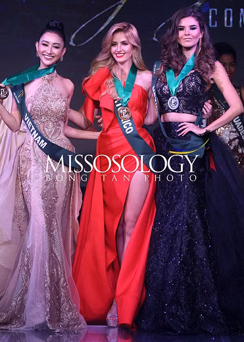 Đại diện Việt Nam được Missosology dự đoán về thứ 2. Hiện tại, Hà Thu đã giành được 3 huy chương gồm: 1 vàng, 2 đồng. Ảnh: Missosology