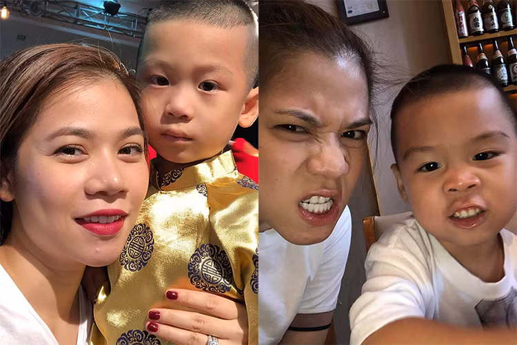 Ca sĩ Mỹ Dung khoe 2 cậu con trai: “Con gái là tình nhân kiếp trước của bố còn với tui 2 bạn trai này là tình yêu truyền kiếp của tui đấy các bố mẹ. Chỉ ước sao có nhiều sức khỏe để chăm lo và dạy các con biết điều hay lẽ phải, biết yêu thương chia sẻ với mọi người xung quanh. Đàn ông là phải quân tử, đúng không”.