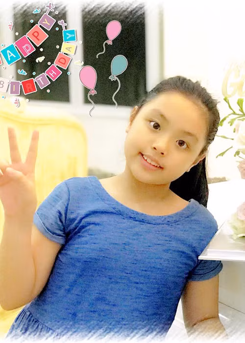 Thúy Hạnh chúc mừng sinh nhật lần thứ 9 của cô con gái thứ 2 Suti.