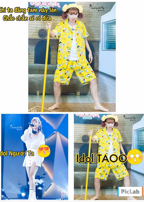 Khởi My không ngại đăng ảnh dìm hàng của chính mình.