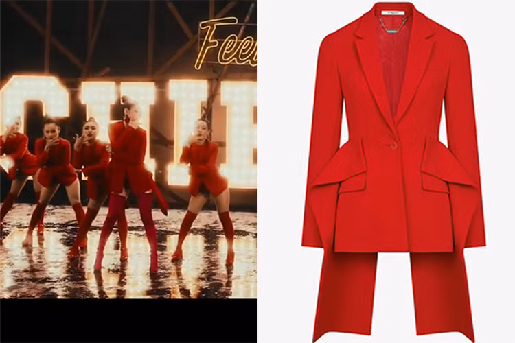 Hot girl Chi Pu cũng mạnh tay chi 73 triệu đồng cho chiếc áo blazer đỏ đến từ Givenchy. Ảnh: chụp màn hình