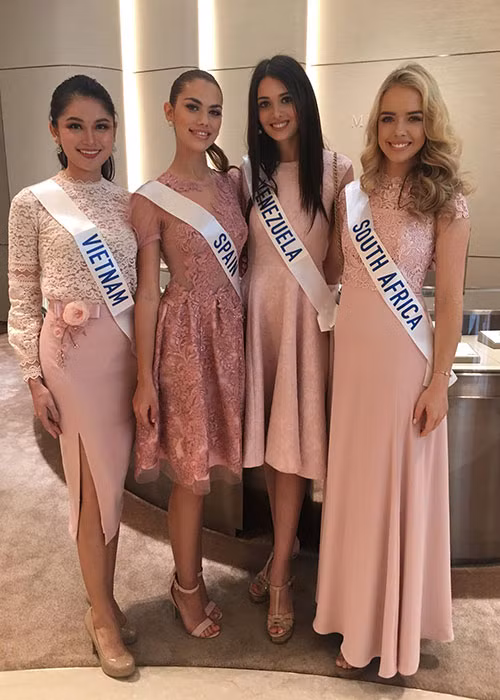 Đại diện Việt Nam tự tin đọ sắc cùng người đẹp đến Tây Ban Nha, Venezuela và Nam Phi. Ảnh: FBNV