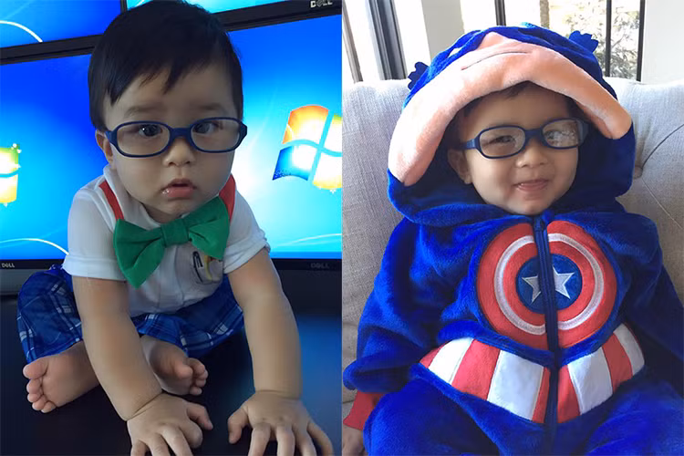 Bà xã Đan Trường khá phân vân trong việc lựa chọn trang phục cho cậu con trai Thiên Từ mặc trong lễ hội Halloween.