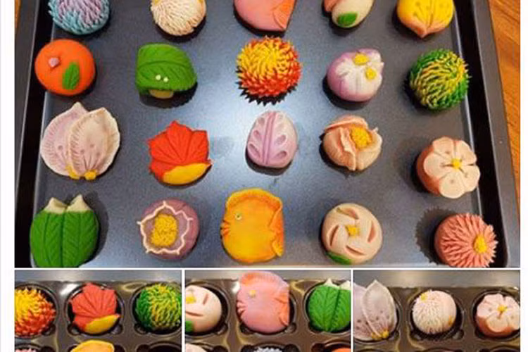 Bánh Wagashi: Đây là một trong số những món ăn siêu ngon và siêu hấp dẫn mà chỉ cần nhìn thôi là cũng đủ khiến bạn phải mê mẩn ngay. Bánh wagashi là đỉnh cao của nghệ thuật trang trí hoàn hảo, để làm ra được một chiếc bánh xinh đẹp như thế này đòi hỏi người làm bánh phải rất khéo tay, tỉ mỉ và nhất là phải có lòng đam mê với loại bánh này thì mới có thể chinh phục được nó.