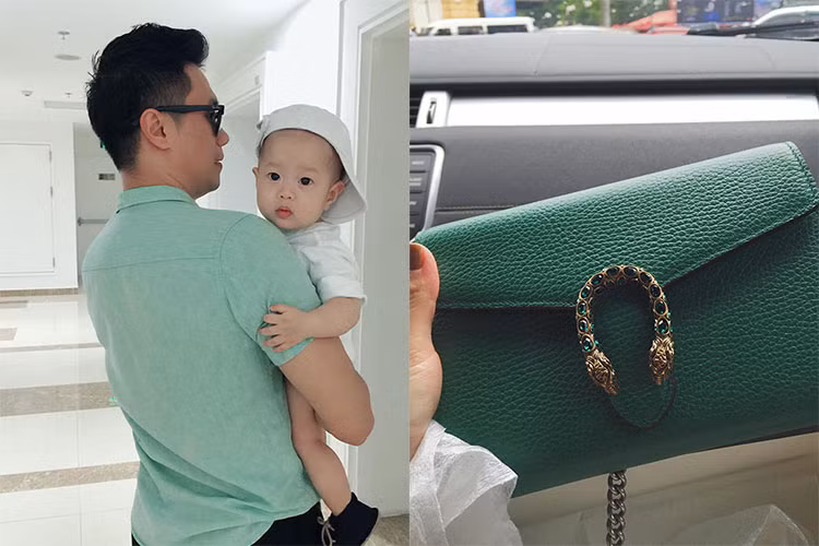 Bà xã của diễn viên Việt Anh được chồng và con trai tặng ví hàng hiệu làm quà ngày 20/10.