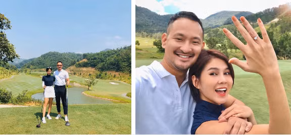 Hồi đầu năm nay, MC Thu Hoài bất ngờ trở thành tâm điểm chú ý khi công khai chuyện tình nên duyên với chồng sắp cưới nhờ "đi lạc sân golf".