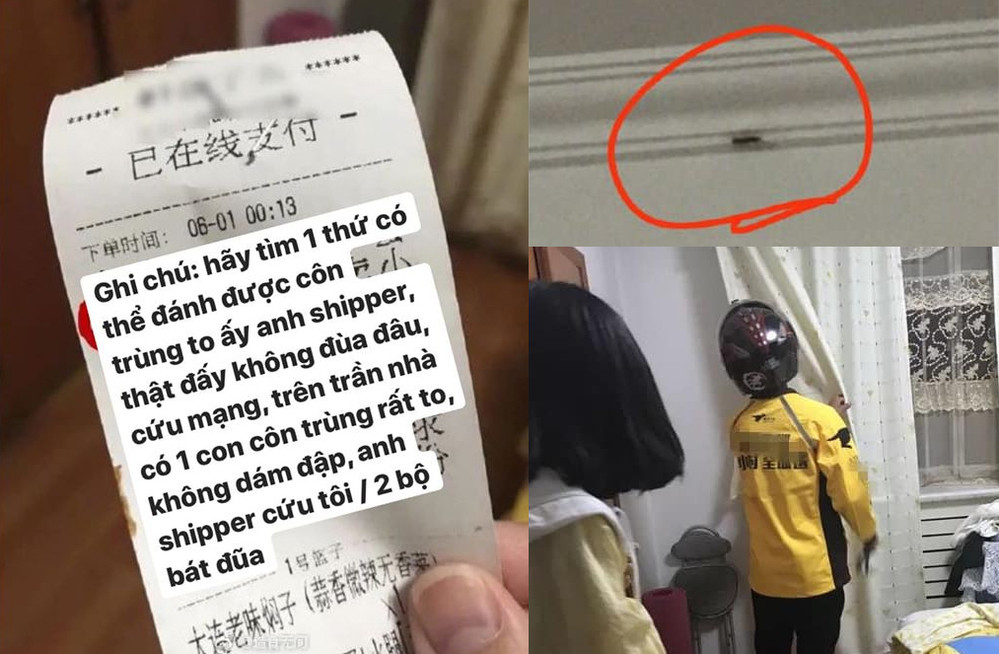 Anh shipper "thần thánh" sẽ luôn bên bạn bất cứ khi nào bạn cần (Ảnh Weibo)