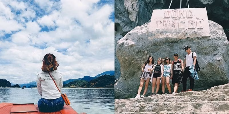 Đến Thung Nai, bạn không thể bỏ qua điều thú vị là ngồi thuyền dạo quanh ngắm nhìn phong cảnh kỳ vĩ của núi non, thả hồn vào khung cảnh tuyệt đẹp.