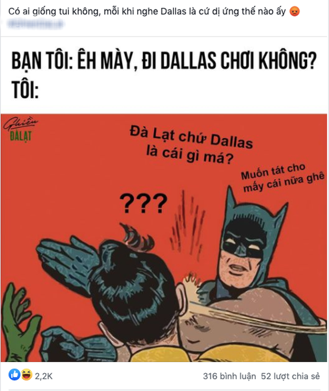 "Dallas là cách gọi của mấy bạn không có tiền nhưng thích đi du lịch nước ngoài đúng không?", "Thật sự mà nói thì có một số người bị hiệu ứng đám đông, nghe gọi sao thì nhại theo như vậy chứ chẳng hề biết Dallas vốn là địa danh nào đâu.",...dân mạng bình luận.