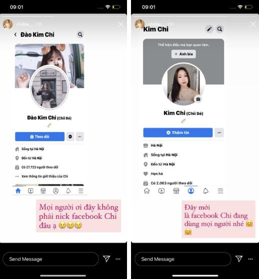 Cô nàng đã đăng kèm hình ảnh tài khoản giả mạo lên MXH để mọi người cảnh giác.