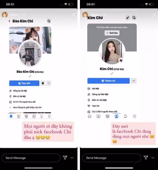Cô nàng đã đăng kèm hình ảnh tài khoản giả mạo lên MXH để mọi người cảnh giác.