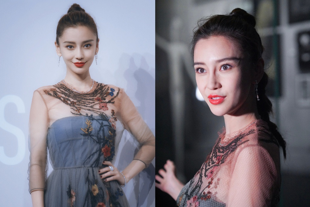 Sina đưa tin tối ngày 24/7, Angelababy tham gia sự kiện quảng bá nhãn hàng thời trang. Tuy nhiên, nữ diễn viên gây thất vọng với nhan sắc thiếu tươi tắn, trang phục không nổi bật. Những hình ảnh chưa chỉnh sửa thể hiện làn da kém sáng, nhiều nếp nhăn của Angelababy. Thậm chí, ảnh đã chỉnh sáng cũng không cứu được ngoại hình xuống dốc của cô.