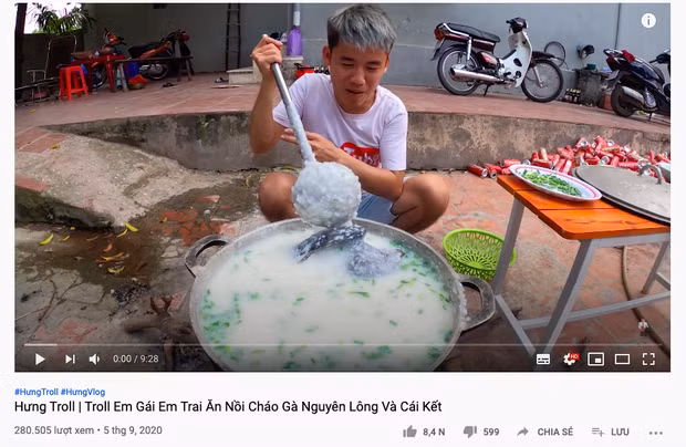 Nau chao ga nguyen long, con trai ba Tan Vlog lai gay phan no