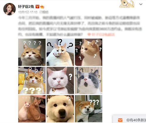 Bị cấm phát sóng, Hiên Tử chỉ biết giao lưu với fan hâm mộ qua MXH Weibo. Nhưng vẫn quen "thói cũ", cô nàng liên tục đăng tải những hình ảnh nóng bỏng, gợi cảm của mình.