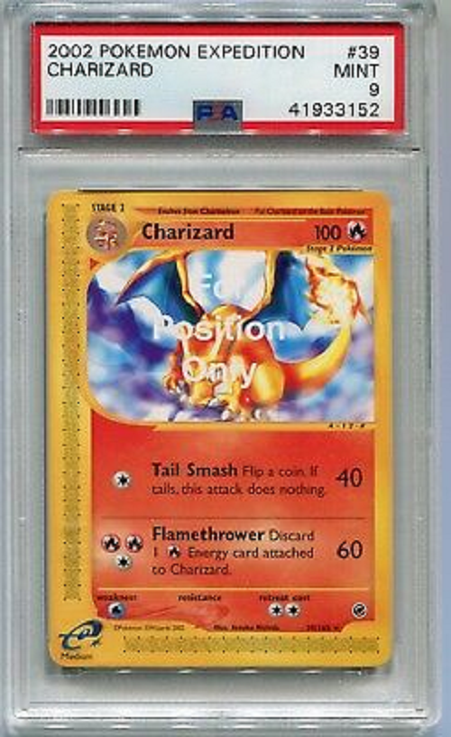 2002 Expedition For Position Only Charizard Card: Công ty Pokemon đã tặng những tấm thẻ này cho nhân viên, và trên lý thuyết không bao giờ có ý định bán cho người chơi thông thường. Nhưng có vẻ, ít nhất một người nhân viên đã giữ được bao bì gốc, và bán cho những người sưu tầm nhiều năm sau.