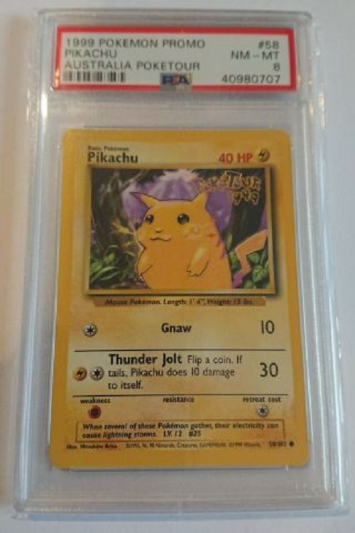 Thẻ Pikachu Vàng 24K Ginza Tanaka Nhật - Kỉ niệm 20 năm: Những chiếc thẻ này chỉ được bán trong vòng 20 ngày, có nghĩa là không thể nào lại có số lượng nhiều được. Mỗi tấm thẻ được làm từ 11g vàng 24K, và được sản xuất để như đồ trang trí, không phải để chơi.