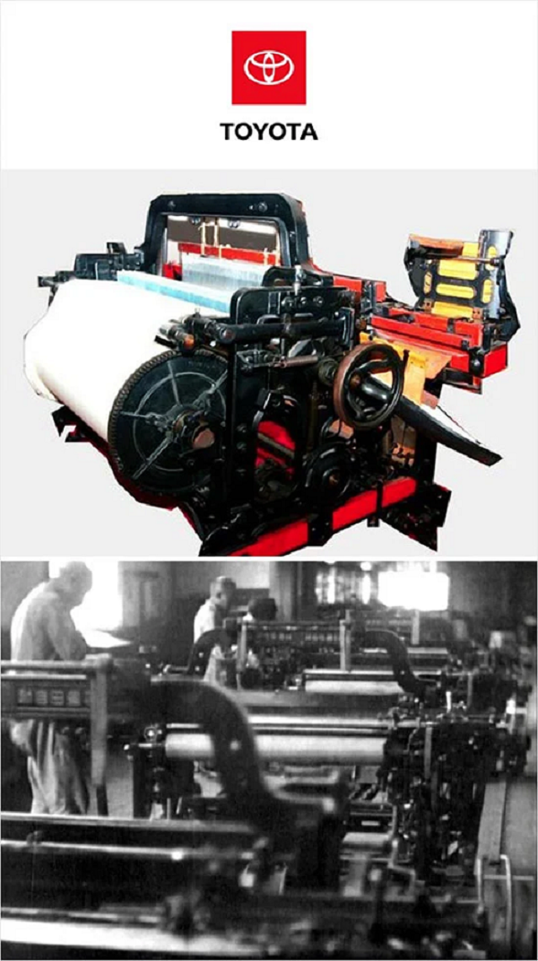 Toyota được sáng lập vào năm 1926 với tên gọi Toyoda Automatic Loom Works, Ltd. bởi Sakichi Toyoda, nhà phát minh ra hàng loạt các mẫu máy dệt thủ công và tự động. Sản phẩm ấn tượng nhất trong số đó là Toyoda Automatic Loom, Type G, một máy dệt hoàn toàn tự động tốc độ cao với khả năng thay đổi con thoi mà không cần ngừng và hàng tá các phát minh khác.