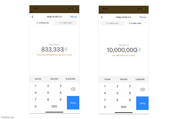 VinID cũng cho lì xì 1:1 và chia đều / ngẫu nhiên theo nhóm.