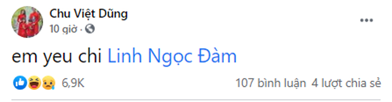 Dòng trạng thái của streamer Mimosa.