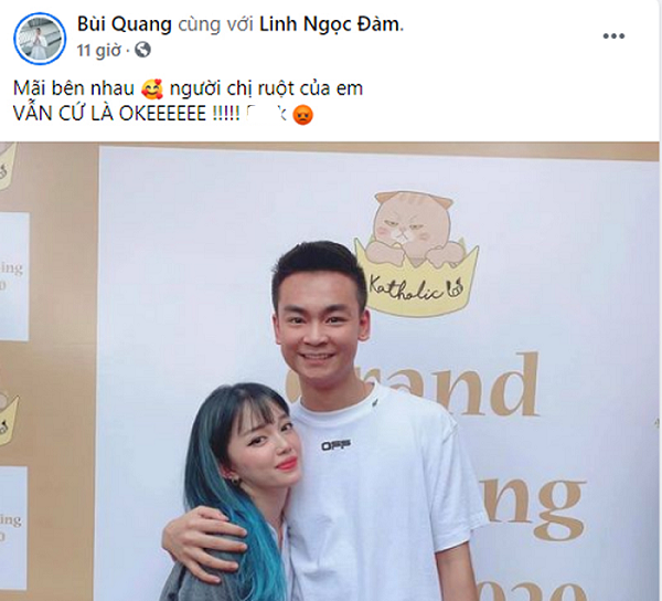 Streamer Quang Cuốn cũng lên tiếng thể hiện tình yêu thương với người chị thân thiết giữa sóng gió.