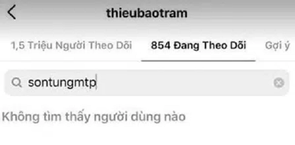 Nhiều fan còn tinh ý nhận ra, Thiều Bảo Trâm đã unfollow Sơn Tùng trên Instagram.