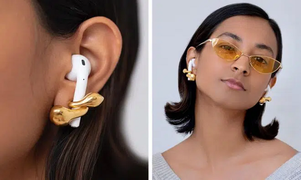 Bông tai kiêm thiết bị giữ tai nghe Airpods, vừa an toàn nhưng vẫn trông cực phong cách.