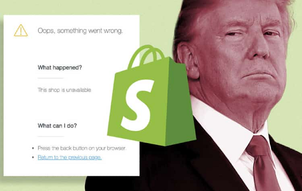Shopify là nền tảng thương mại điện tử cũng tham gia vào làn sóng cấm Trump. Ngày 8/1, nền tảng này đã đóng hai cửa hàng trực tuyến liên quan đến Donald Trump vì họ vi phạm chính sách, ủng hộ bạo lực.