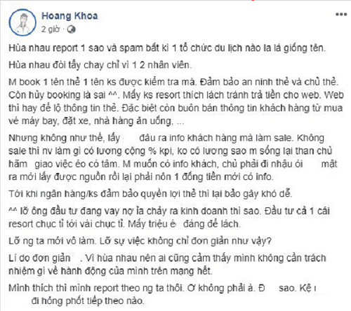 Tuy nhiên sau đó, có vẻ như khá nhiều người lại hiểu lầm về dòng trạng thái của PewPew, ý kiến không đồng tình với quan điểm mà anh đưa ra gần như áp đảo so với số người đồng tình. Hệ quả là rất nhiều người đã kéo vào rate tiệm bánh mì do PewPew làm chủ 1 sao, cùng hàng trăm bình luận tiêu cực khiến cho Bánh mì PewPew tụt hạng thảm mại, thậm chí có lúc xuống tới 2,3 sao.
