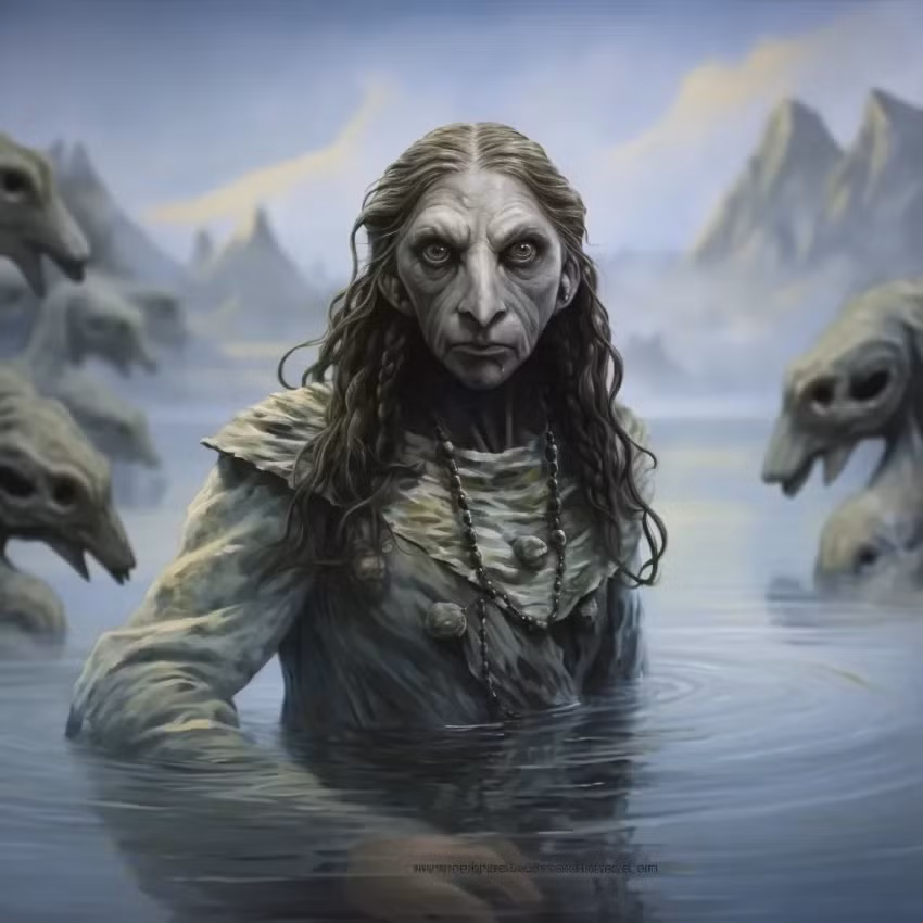 Khi ấy, Qallupilluit đang ẩn náu gần rìa các tảng băng trôi. Trong lúc những đứa trẻ mất cảnh giác, nó sẽ bất ngờ tấn công, kéo họ xuống dưới nước. Ảnh: thebrainchamber.