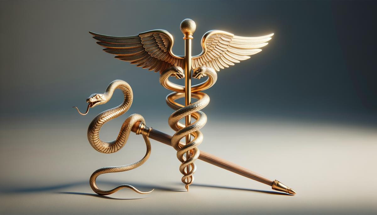 Tuy nhiên, một con rắn khác lại bò tới. Miệng của nó ngậm thảo dược để cứu con rắn kia. Kể từ đó, thần Esculape đi khắp nơi tìm kiếm các loại thảo dược để chữa bệnh cứu sống bệnh nhân. Ảnh: paleothea.