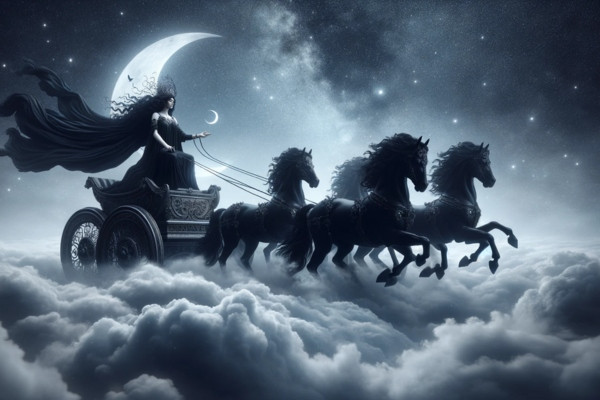 Nữ thần Nyx sở hữu mạnh to lớn, khiến nhiều vị thần tôn trọng, kiêng dè. Trong số này, theo bài thơ của Homer vào thế kỷ thứ 8 trước Công nguyên, Nyx quyền năng đến mức ngay cả Zeus - người được mệnh danh là "vua của các vị thần" trên đỉnh Olympus, cũng phải kiêng dè. Ảnh: judithlaura.