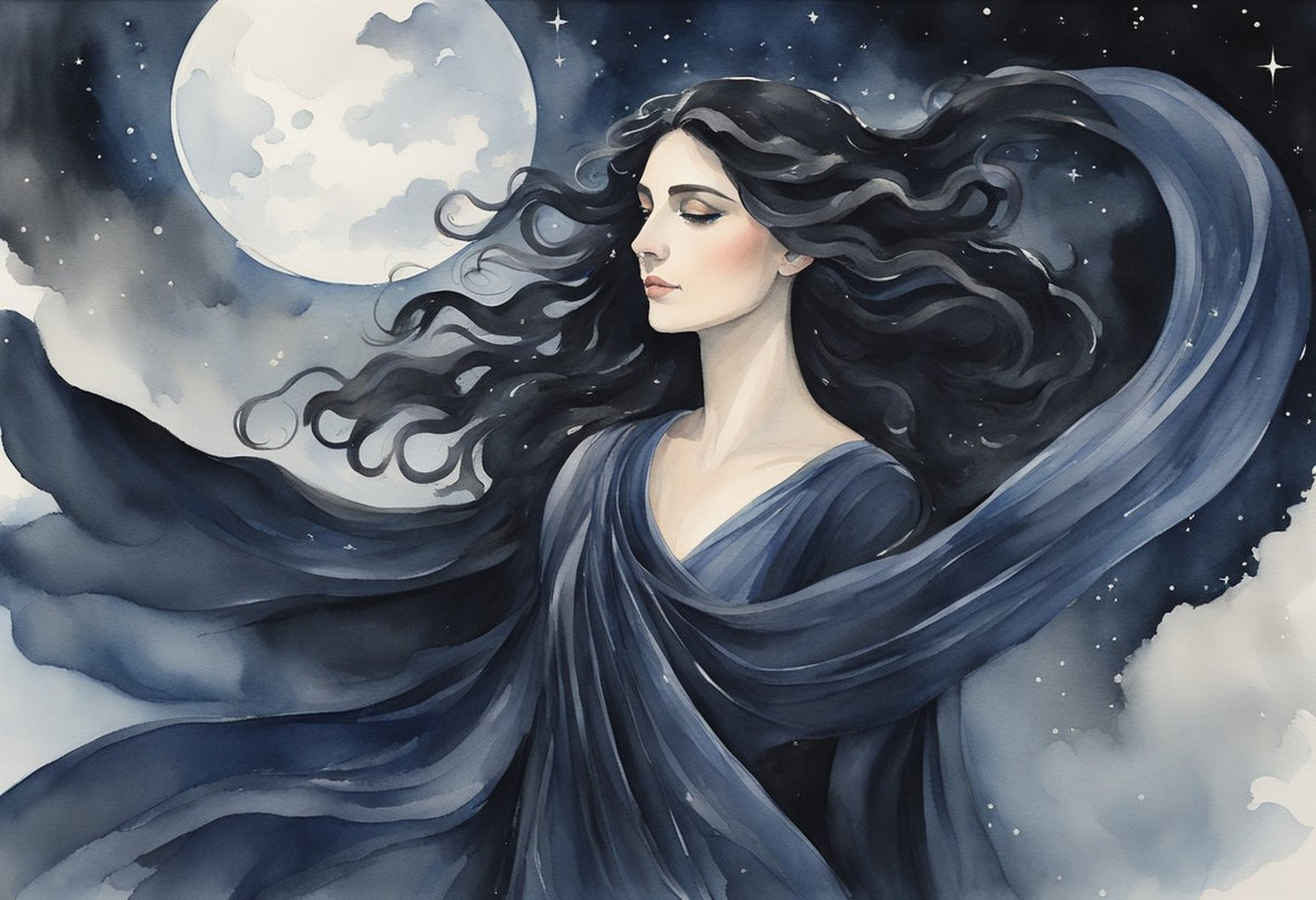 Trong các thần thoại của người Hy Lạp, Nữ thần Nyx đóng vai trò quan trọng trong việc tạo ra vũ trụ thuở sơ khai và sẵn lòng làm bất cứ điều gì để bảo vệ các con. Ảnh: witchymagicks.