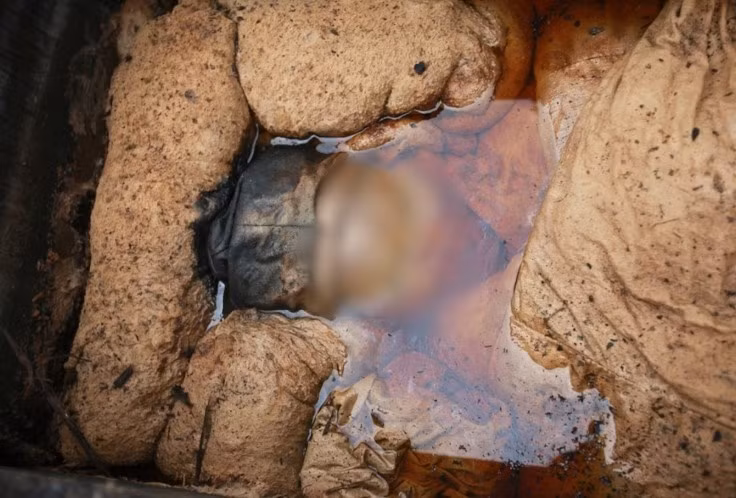 Dựa trên phát hiện này, nhóm chuyên gia tìm kiếm những tài liệu, ghi chép cổ và biết được thời nhà Minh thịnh hành kiểu đắp lớp vữa lên quan tài. Người dân thời nhà Minh chỉ cần đắp vài lớp vữa, vỏ quan tài trở nên cực kỳ rắn chắc. Ảnh: Gu Xiangzhong, Xinhua/Corbis.