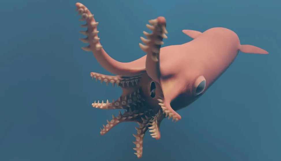 Theo nghiên cứu của các chuyên gia, mực ma cà rồng có tuổi thọ cao hơn nhiều so với các loài mực khác. Chúng trưởng thành khi khoảng 8 tuổi và có thể sống lâu hơn. Trong khi đó, nhiều loài mực và bạch tuộc sống được khoảng 2 năm. Ảnh: A. Lethiers/CR2P-SU.