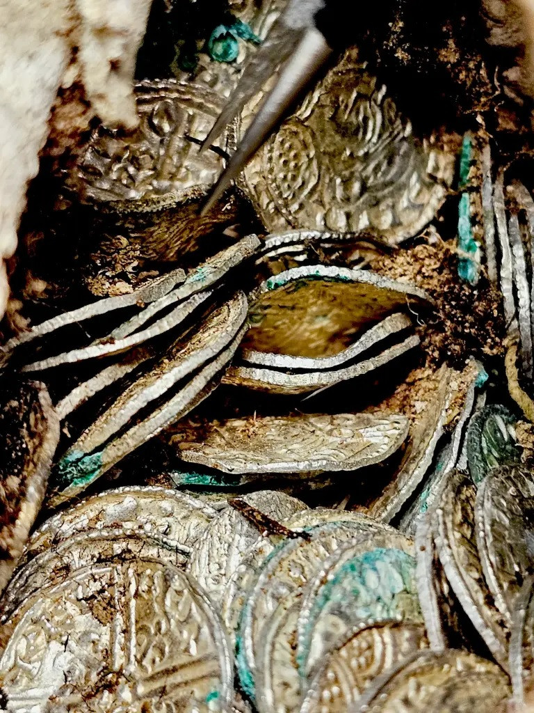 "Có lẽ chủ sở hữu của kho báu lo ngại về chế độ mới, tình hình chính trị và bất ổn xã hội nên đã thực hiện các bước để che giấu tài sản của mình. Hiện nay có 3 kho báu từ giai đoạn này (từ năm 1042 - 1044) được biết đến trên khắp nước Anh. Điều này củng cố ý tưởng rằng những năm đầu trị vì của Edward không hề yên bình", chuyên gia Bliss cho hay. Ảnh: Oxford Cotswold Archaeology.