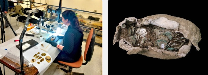 "Có lẽ họ không thể tiếp cận được một cái đủ nhỏ, hoặc có lẽ họ muốn cố gắng che giấu những vật có giá trị bên trong", ông Bliss giải thích. Chủ sở hữu của kho báu có thể là một người có địa vị trung bình, không phải là một người thuộc tầng lớp thượng lưu hhoặc có địa vị cao trong chính quyền. Ảnh: Oxford Cotswold Archaeology.