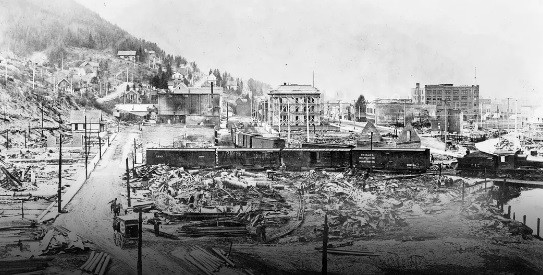 Đám cháy lớn năm 1910 còn được gọi là "Big Burn" hay "Big Blowup" là một trong những vụ cháy rừng tồi tệ nhất trong lịch sử nước Mỹ. Hơn 1,2 triệu ha rừng ở các tiểu bang Idaho, Montana và Washington bị thiêu rụi. Ảnh: U.S. Library of Congress.