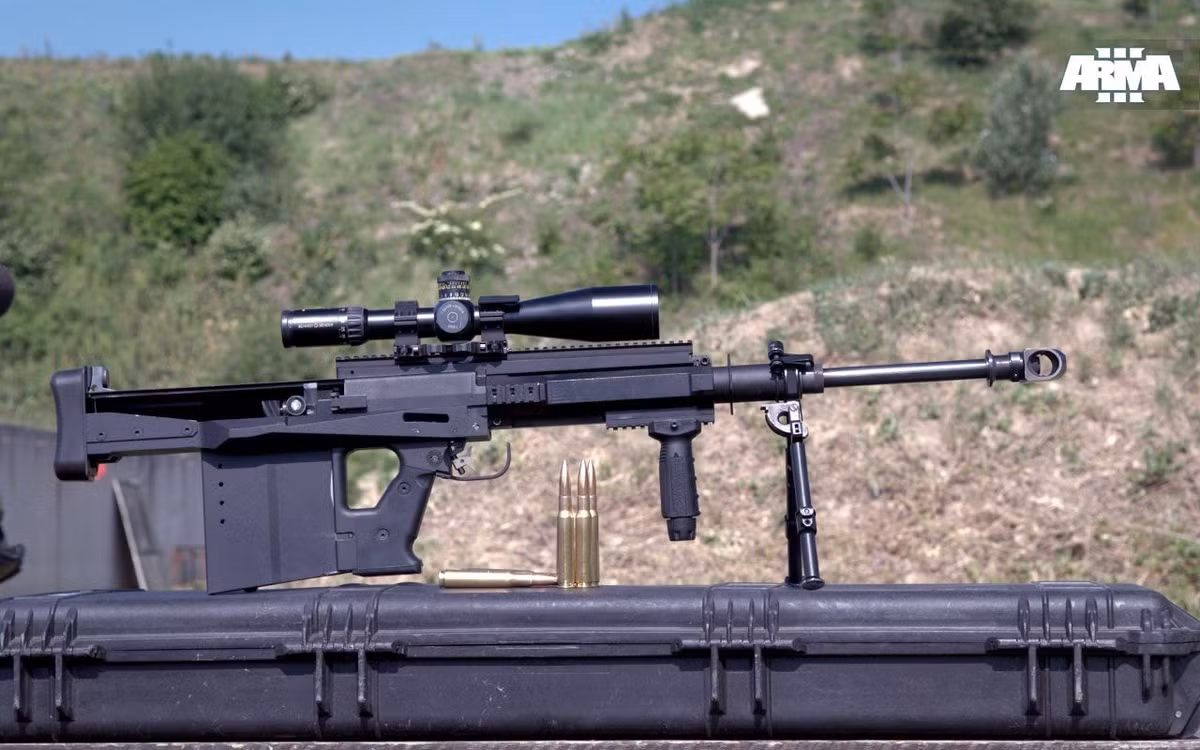 Khẩu súng bắn tỉa công phá có thiết kế cực kỳ "bá đạo" này có tên GM6 Lynx, súng được thiết kế bởi Hungary trong thời gian từ năm 1987 tới năm 1990. Nguồn ảnh: Pinterest.