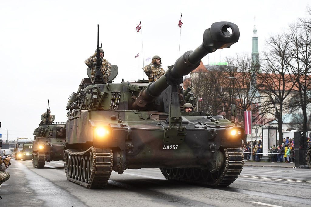 Pháo tự hành M109A5O trong biên chế của Quân đội Latvia. Hiện tại Latvia đang sở hữu 47 khẩu pháo tự hành loại này trong biên chế. Nguồn ảnh: Sputnik.
