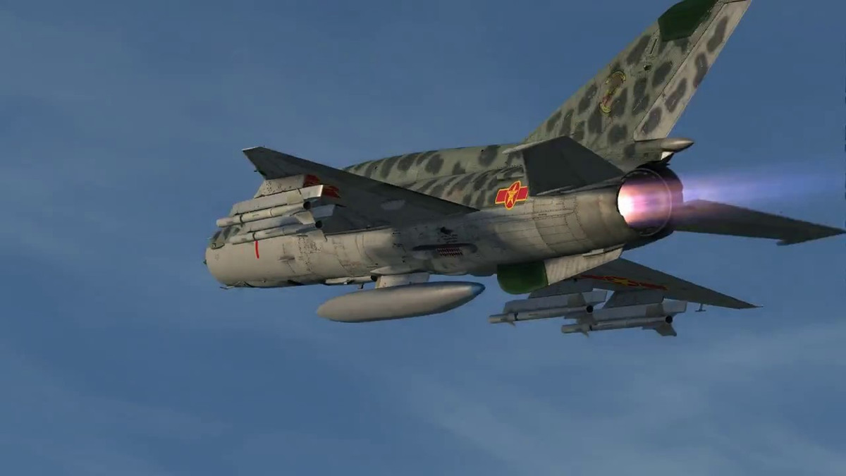 Tốc độ tối đa của MiG-21 lên tới 2237 km/h - tương đương với tốc độ Mach 2.1 khi bay ở độ cao 13.000 mét. Ở độ cao ngang mực nước biển, tốc độ tối đa của MiG-21 vẫn vượt siêu âm, vào khoảng 1300 km/h. Nguồn ảnh: Thunder.