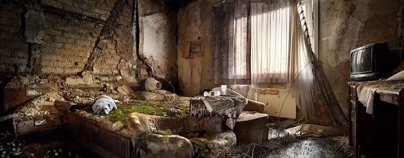 Chúng thản nhiên bước vào những đại sảnh biệt thự từng thuộc về nhân loại, đi bộ một cách thong thả trong sự vắng mặt hoàn toàn của con người ở các tòa nhà bệnh viện, khách sạn và văn phòng cũ. (Nguồn Sina)