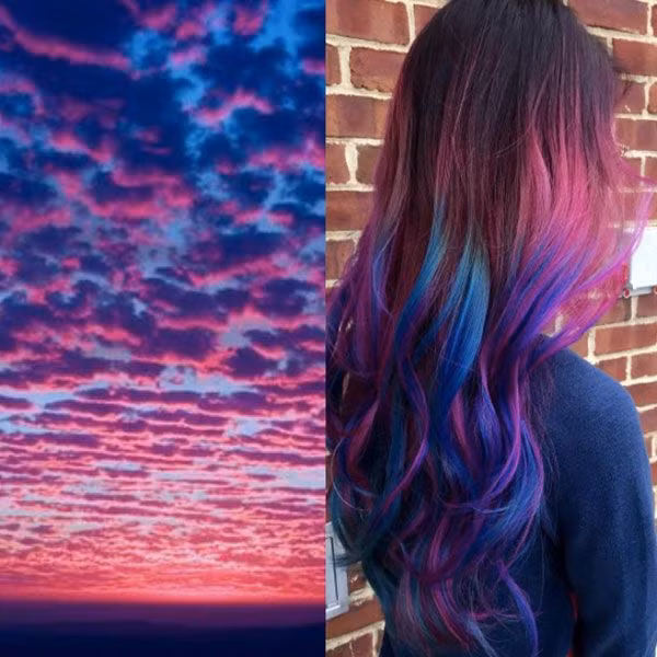 Cảnh hoàng hôn màu xanh và bầu trời hồng này có lẽ là mái tóc ấn tượng nhất trong các mái tóc hoàng hôn.