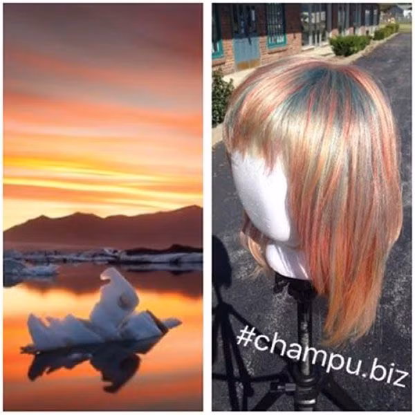 Nếu như bạn không sẵn sàng thử mái tóc hoàng hôn, có thể thực hiện trước trên một bộ tóc giả để so sánh.