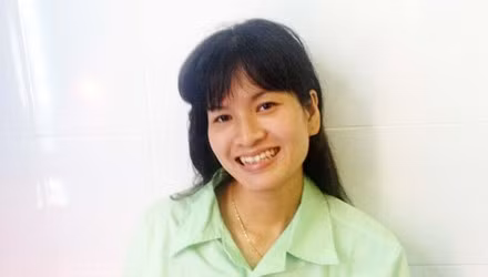 Chị Ngọc đã tự ngồi dậy được.