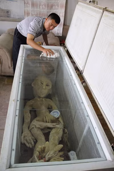 Khi ấy, ông Li nhìn thấy một UFO rơi xuống mặt đất. Về sau, ông phát hiện thi thể một sinh vật lạ mắc kẹt trong bẫy thỏ.