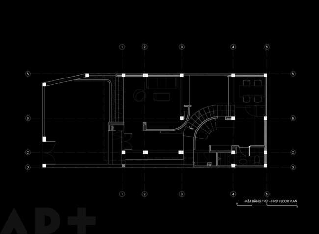 Mặt cắt ngang tầng 1