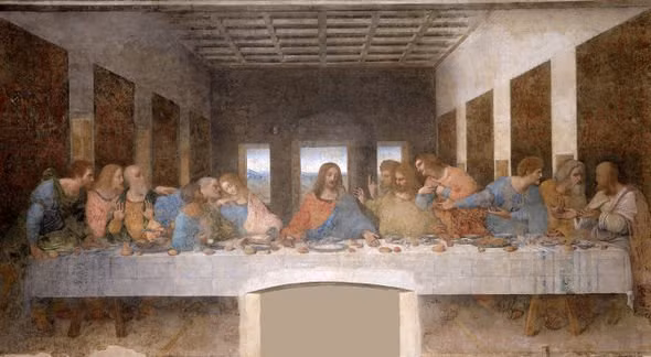 Trong số những kiệt tác hội họa của Leonardo da Vinci, đáng chú ý là bức tranh "Bữa tối cuối cùng" (Last supper). Tác phẩm hội họa này vẽ cảnh bữa ăn cuối cùng của chúa Jesus cùng các môn đệ trước khi ông bị bắt và đóng đinh lên cây thập giá.