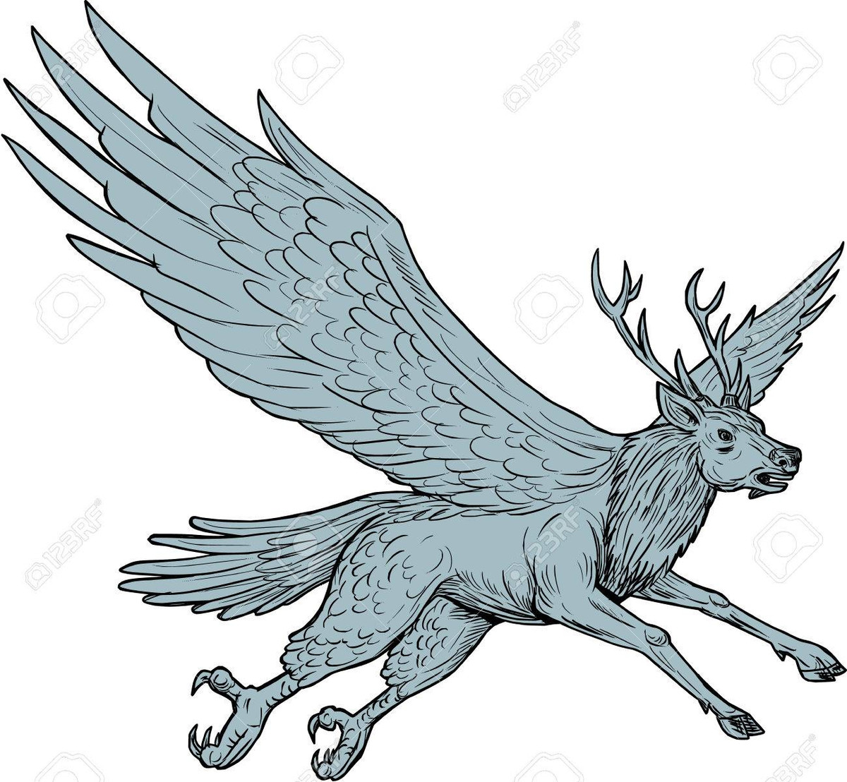 Móng vuốt của Peryton vô cùng sắc nhọn được dùng để tấn công con mồi. Peryton có kích thước cơ thể vô cùng to lớn khi dài khoảng 2m và cao 1,5m.