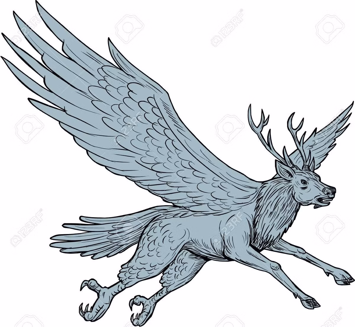 Móng vuốt của Peryton vô cùng sắc nhọn được dùng để tấn công con mồi. Peryton có kích thước cơ thể vô cùng to lớn khi dài khoảng 2m và cao 1,5m.